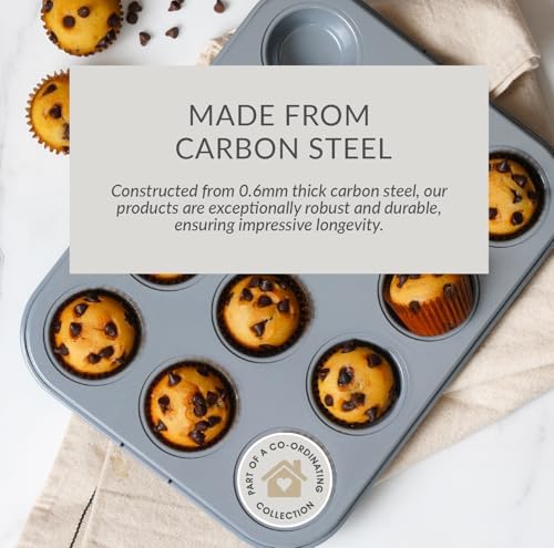 Cooksmart Signature 12 Cup Mini Muffin Tray – Carbon Steel | PFOA-Free Non-Stick | Dishwasher Safe | Elegant Green Finish | Perfect for Mini Muffins & Cupcakes - Image 6