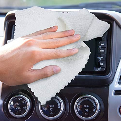 Eurow 200GSM Microfiber Cleaning and Drying Cloths with Dispenser Box, Reusable, Streak-Free, Scratch-Free, Ultra Absorbent, Edgeless for All Surface Types, 12x12in, 100-Pack, White - Image 3