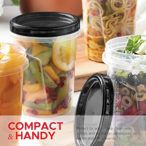 Tafura Freezer Containers, 10 Pack, 32 Oz, Leakproof BPA-Free Lids | Twist-top screw-on closures help prevent spills during storage, transport, and meal prep. - Image 5