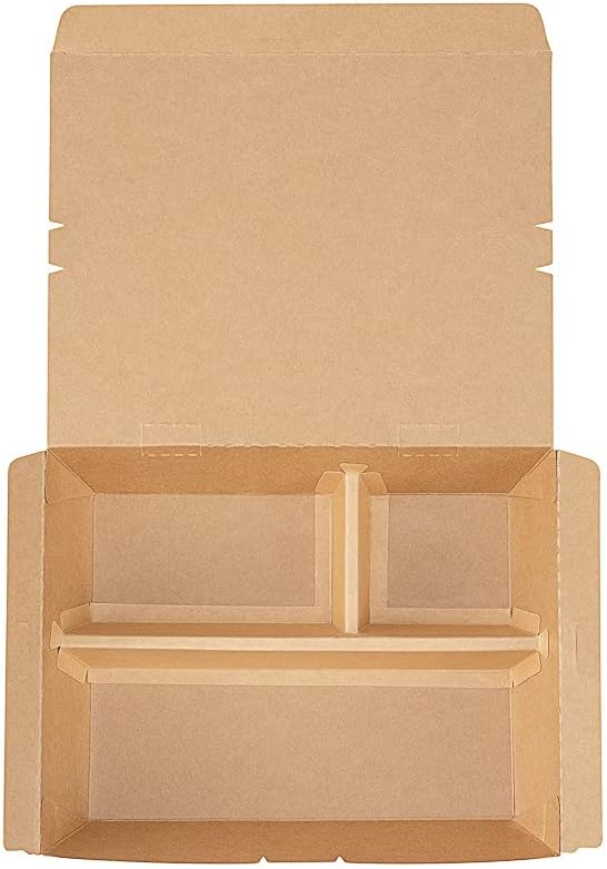 Restaurantware-Bio Tek 50.7 Ounce To Go Boxes, 100 Disposable Bento Boxes - 3 Compartments, Tab Lock Closure, Kraft Paper Take Out Box, Serve Hot and Cold Foods, For Restaurants or Parties - Image 10
