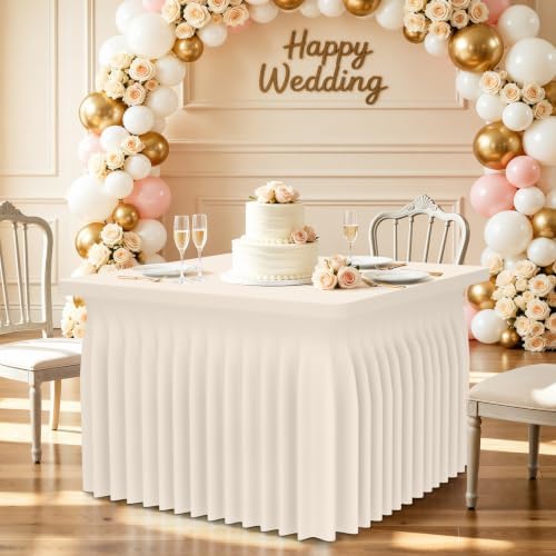 Smiry Spandex Elastic Fitted Table Cloth Skirt for 3FT Square Table - Image 6