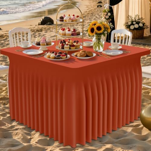 Smiry Spandex Elastic Fitted Table Cloth Skirt for 4FT Square Table - Image 2
