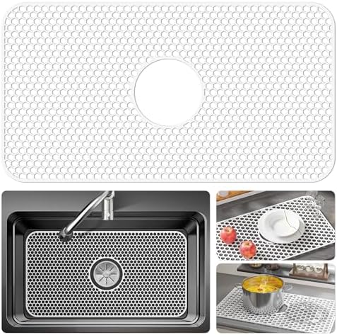 Bestjing Silicone Sink Protectors for Kitchen Sink-26"x 14" Center Drain by Bestjing