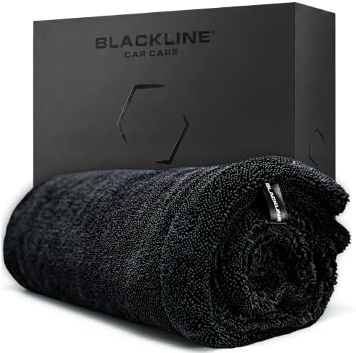 Blackline Microfiber Car Drying Towel 24"x36", 1300GSM Twisted Loop by BlacklineCarCare