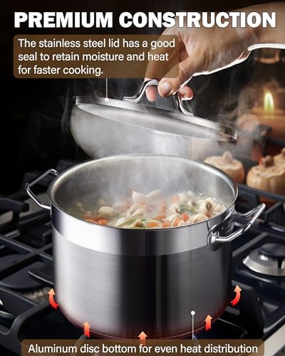 Cooks Standard Professional 8 Quart Stainless Steel Stock Pot with Lid - Image 5