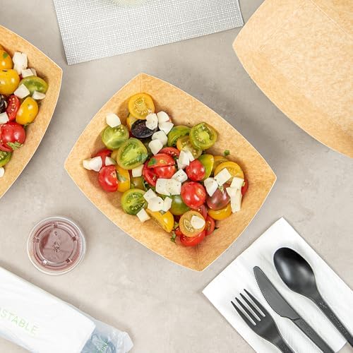Restaurantware Paper lb Newsprint Food Tray Boat, 50 Pack - Image 6