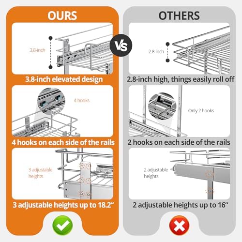 Pull Out Cabinet Organizer,22¼'' Slide Out Kitchen Organizers and Storage - Image 6
