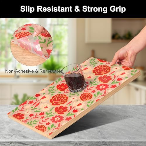 Cooyes Shelf Liner – Premium Non-Adhesive Cabinet & Drawer Liner for Kitchen – Waterproof Shelf Paper with Modern Pattern – Durable EVA Cabinet Mat – Easy to Cut （24" W x 360" L） - Image 3