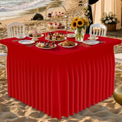 Smiry Spandex Elastic Fitted Table Cloth Skirt for 3FT Square Table - Image 2