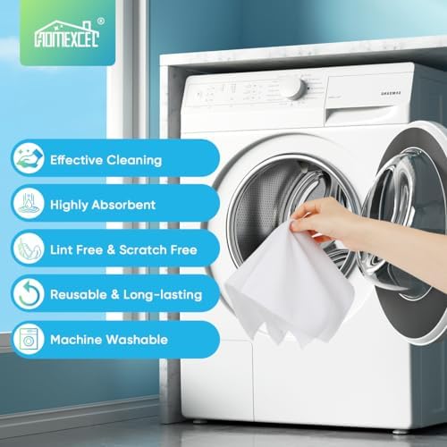 HOMEXCEL White Microfiber Cleaning Cloth, Microfiber Towels for Car,12 PK - Image 6