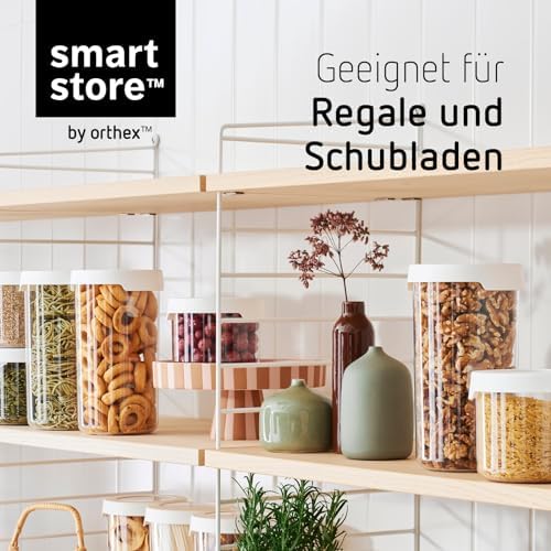 SmartStore Round Clear Dry Food Containers with Lids Starter Set of 6-20% Bio-based Plastic Storage Box with Lid, BPA Free, Dishwasher Safe - Kitchen Storage Containers 4x 0.75L, 2x 1.45L - Image 6