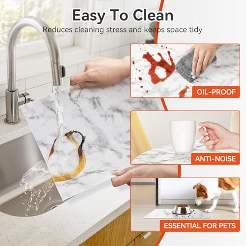 Viseeko Shelf and Drawer Liner for Kitchen Cabinet, Marble, 12in x 20ft - Image 3