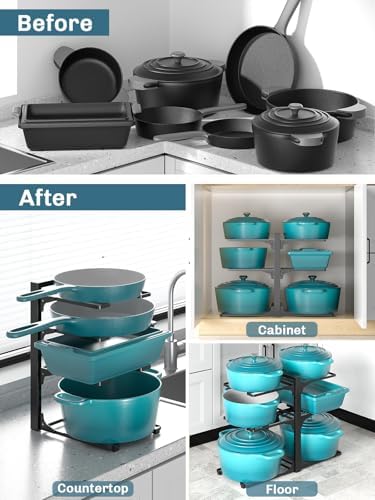 MUDEELA 6-Tier Heavy Duty Pots and Pans Organizer under Cabinet, 13.78" H - Image 5