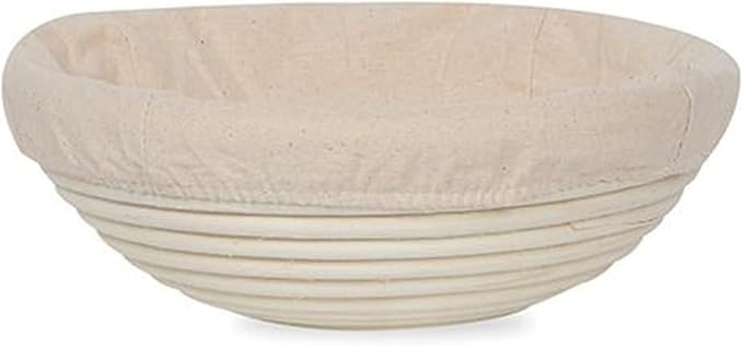 7" Round Banneton Proofing Basket with Cloth Liner – Premium Artisan Rattan Bread Proofing Basket for Sourdough, Boules, Artisan Bread Baking, Brotform Dough Rising by The Lucky Clover Trading by TheLuckyCloverTradingCo