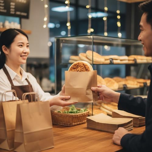 Sandwich Wrapping Poly-Lined Kraft Paper Takeout Bags Toaster Bags - Grease Safe Food Grade Deli Bags for Bakery,Tortillas,Snacks & Pastries - 6"x8", 7.8"x8.3", 5.9"x6.3" - Image 5