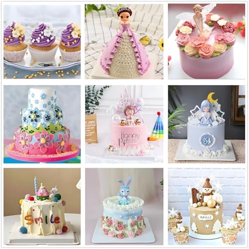 ANSLYQA Cake Decorating Kit, 393 Pcs Baking Tools | Aluminium Cake Turntable, Leveler, 55 Numbered Icing+Skirt Tips, 2 Spatulas, 100 Pastry Bags, 150 Cupcake Liners & More - Image 6