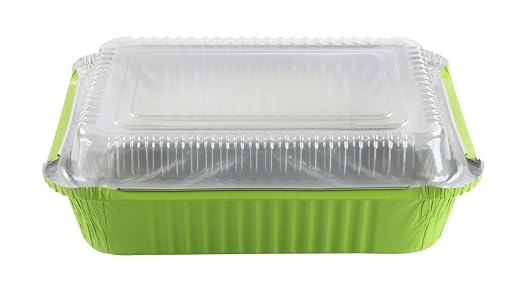 KitchenDance 3.75 Pounds Colored Aluminum Pans with Plastic Lids - Aluminum Casserole Pans With Lids, Heavy Duty Foil Pans, To Go Aluminum Pans With Lids for Cooking, Freezing & Storage - 3227P - Image 2