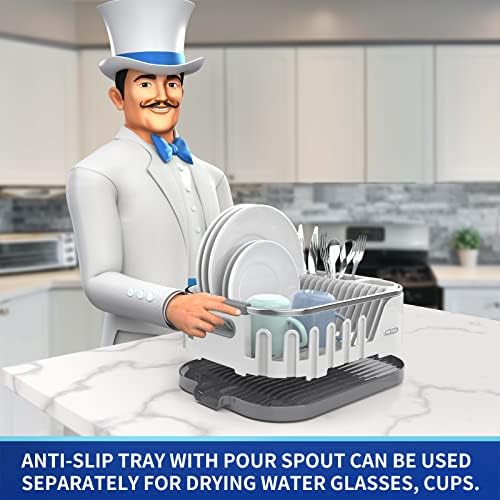 MR.SIGA Dish Drying Rack for Kitchen Counter, Compact Plastic Dish Drainer - Image 2