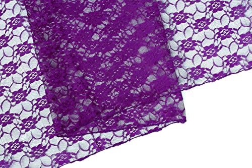 MDS Pack of 12 Wedding 12 x 108 inches Lace Table Runner for Wedding, Decorations for Birthday Parties, Banquets, Graduations, Engagements, Suitable All Dinner Tables - Cadbury Purple - Image 4