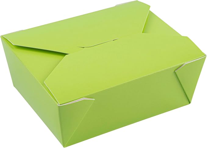 Restaurantware Paper Food Box 50 Count 45 Oz Leakproof Paper Lunch Box Greaseproof Food Container Tab-Lock Design 6.73 x 5.5 x 2.6 Inches Green - Image 14