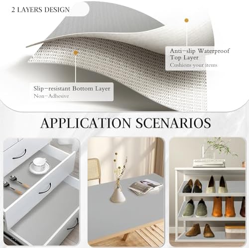 Beautysaid Shelf and Drawer Liner for Kitchen Cabinet Non Adhesive Non Slip - Image 3