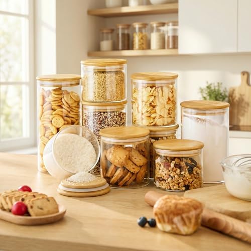 53 oz Round Glass Food Storage Containers with Airtight Bamboo Lids, 4 Pack - Image 6