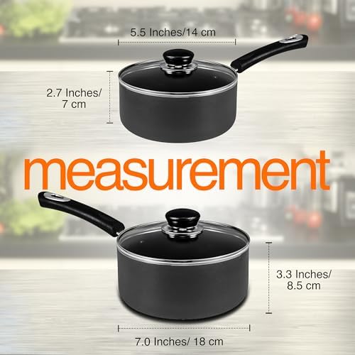 Utopia Kitchen Nonstick Saucepan Set with Lids 1 QT 2 QT Pots PFOS Free - Image 2