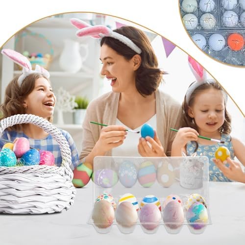 98 Pack Bulk Egg Cartons, Clear Plastic Chicken Egg Holders, Egg Tray Carton Holder for Home & Kitchen, Farm & Market Use, An Eco-Friendly Egg Storage Solution, 10 Grids(Medium Size) - Image 4