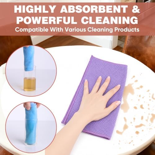 10 PCS Dark purple Microfiber Cleaning Cloths, Assorted Cleaning Rags - Image 3