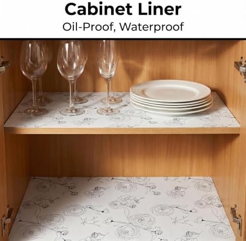 Coavas Shelf and Cabinet Liner, Easy Cut Protective (Flower, 12 in x 10 ft) - Image 3