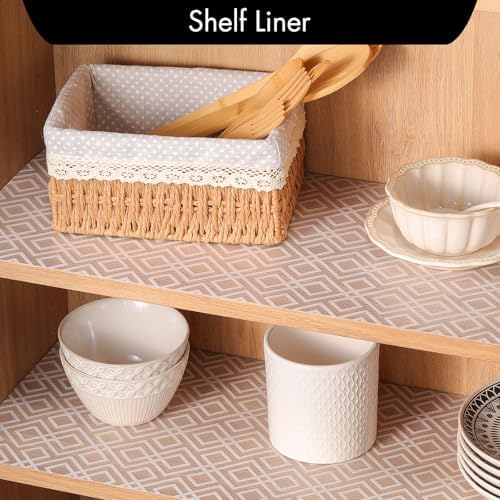 Cooyes Shelf and Drawer Liner for Kitchen Cabinets – Non-Adhesive, Waterproof, Non-Slip Cabinet Liners for Scratch Protection, Desk, Refrigerator, Shelves, Drawers with Modern Pattern - Image 4