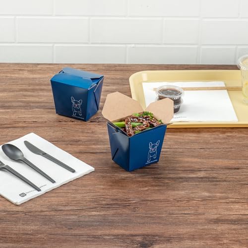 Restaurantware 16 oz Paper Square Noodle Take Out Container, 200 Ct - Image 3