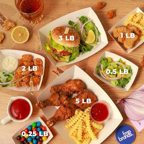 Fit Meal Prep 1000 Pack 0.5 lb Paper Food Boats Heavy Duty Disposable Trays, Red Check For Parties Fairs Picnics Carnivals, Holds Ketchup Cheese Sauce Pickles Grease Resistant - Image 6