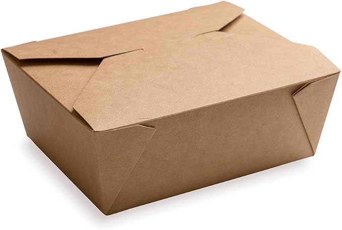 Restaurantware Bio Tek 45 Ounce Take Out Boxes 200 To Go Lunch Boxes - Tab-Lock Closure Heat-Tolerant Kraft Paper Disposable Lunch Boxes Greaseproof For Hot And Cold Foods - Image 2