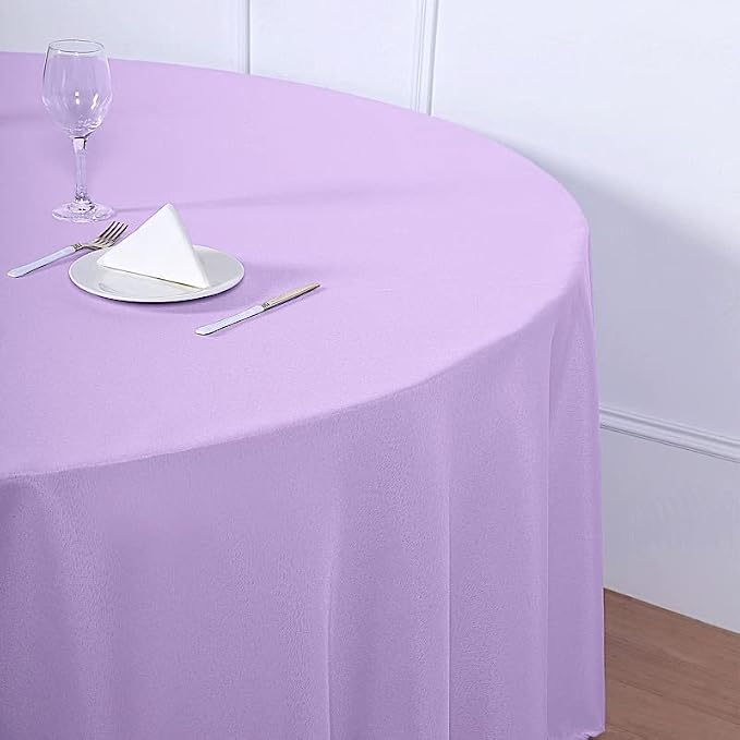 Balsa Circle 6 pcs 108 inch Lavender Round Polyester Tablecloths Fabric Table Cover Linens for Wedding Party Banquet Reception Events Kitchen Dining - Image 4
