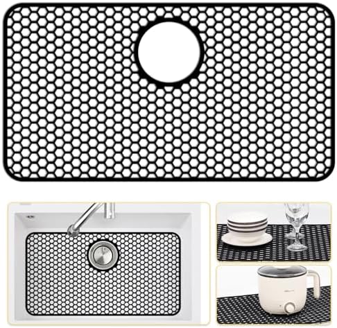 Bestjing Silicone Sink Protectors for Kitchen Sink-26"x 14" Rear Drain by Bestjing