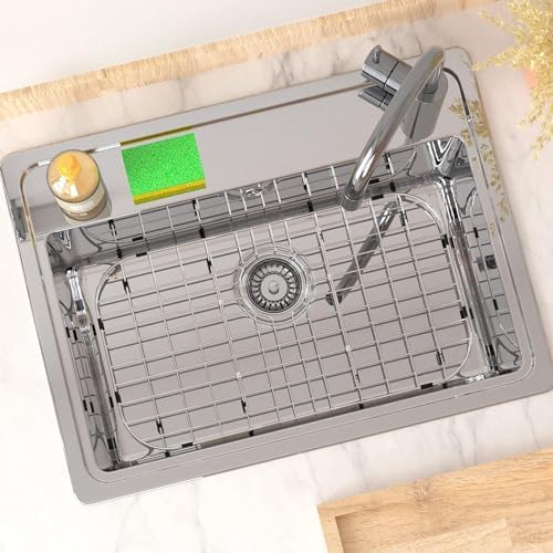 Sink Protector for Kitchen Sink,Large Sink Rack,26"X 14",Stainless Steel Sink Grid for Bottom of Sink,Metal Sink Grate with Rear Drain,1 pack - Image 6