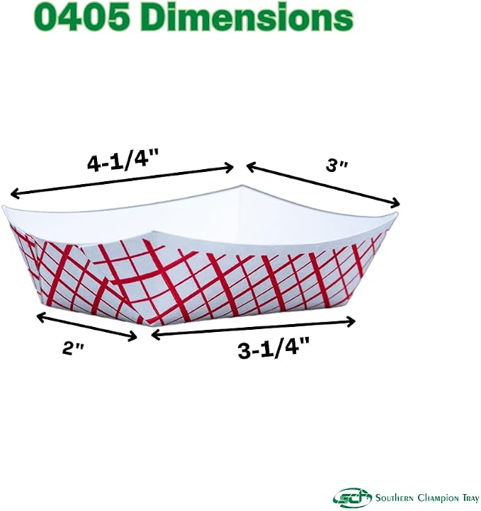 Southern Champion Tray 0405 #40 Southland Paperboard Red Check Food Tray, 6 oz Capacity (Case of 1000) - Image 7