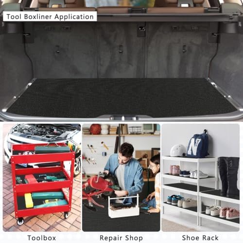 Foam Toolbox Liner Drawer Liner, Non-Slip Shelf Liners 11.8"W x 59"L Black - Image 6