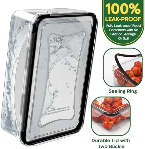 RockBerry 50 Pcs Large Food Storage Containers with Lids Airtight-85 OZ to Sauces Box-Total 526 Oz BPA Free Plastic Stackable Meal Prep For Pantry kitchen Organization, Microwave Safe-Pen Labels - Image 3