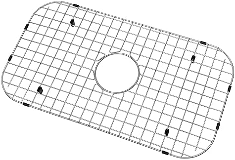 Kitchen Sink Grid,26 3/8" X 14 9/16" Sink Protectors for Kitchen Sink,Stainless Steel Sink Grate with Center Drain by Zeesink