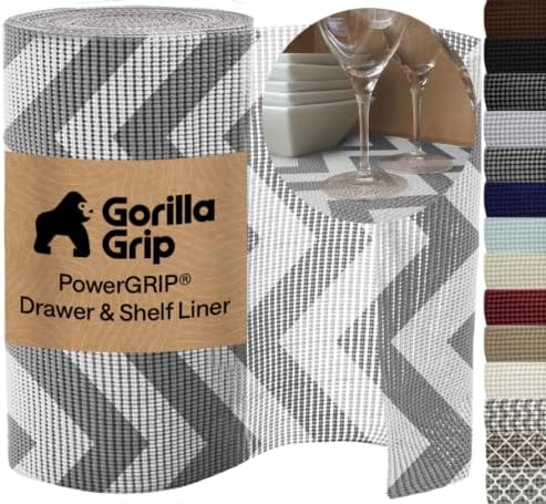 GORILLA GRIP powerGRIP Drawer Shelf and Cabinet Liner, 20" x30', Chevron by Unknown