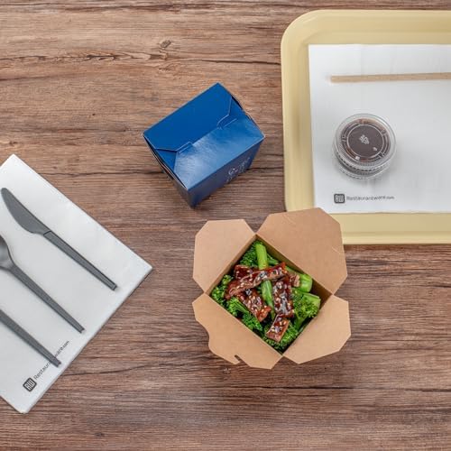 Restaurantware 16 oz Paper Square Noodle Take Out Container, 200 Ct - Image 6