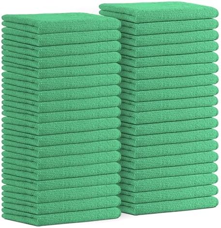 Avalon Towels Microfiber Cleaning Cloths (Value Pack of 36) - Size 16 x 16 Inches, Highly Absorbent Cleaning Rags, Lint Free, Reusable and Washable, Microfiber Towels for Cars by AvalonTowels