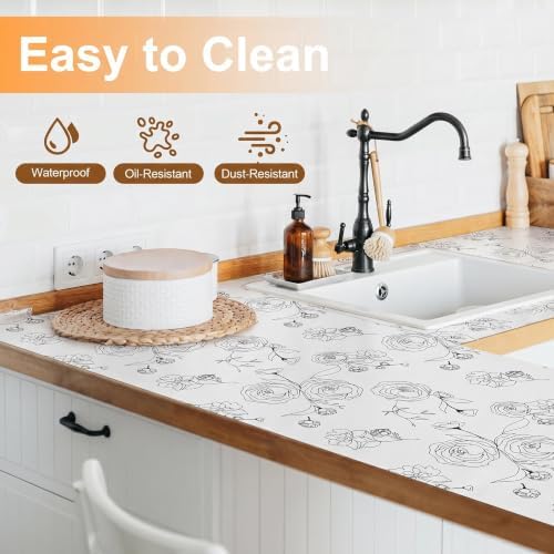 Coavas Shelf and Cabinet Liner, Easy Cut Protective (Flower, 12 in x 20 ft) - Image 6