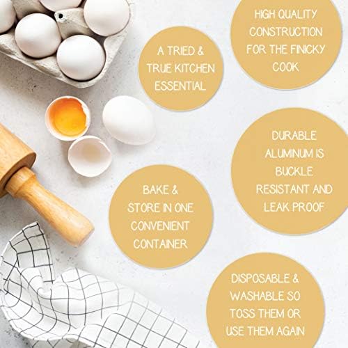 PLASTICPRO Disposable 8'' X 8'' X 2'' Inch Square Aluminum Tin Foil Baking Pans Bakeware - Cookware Perfect for Baking Cakes, Breads, Brownies, Bread, Meatloaf, Lasagna, Pack of 10 - Image 3