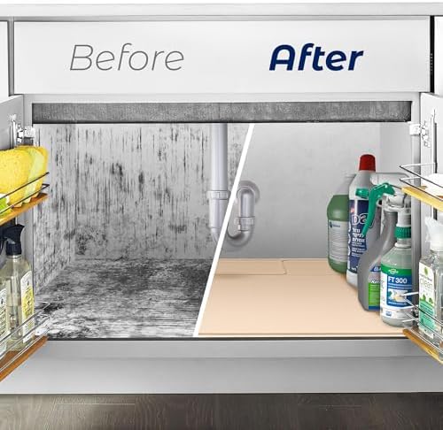 The Original Under Sink Mat - Silicone Waterproof mat, Trimmable, Easy to Clean, Kitchen cabinet liner, Under sink protector mats, Drip Tray with Lip - 28" x 19" or smaller - Image 3