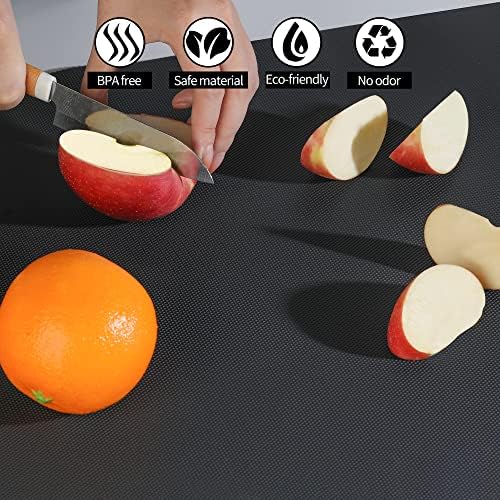 Kitchen Shelf Liner Drawer Liners, Non-Adhesive Refrigerator Liners Waterproof Fridge Mats with Strong Durable Kitchen Cabinets Mat for Drawers, Shelves, Pantry Black - Image 2