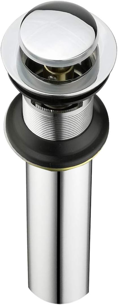 Purelux Bathroom Sink Drain Stopper Faucet Vanity Sink Pop Up Drain Assembly with Overflow, Chrome Finish