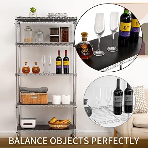 Poofzy Wire Shelf Liner 14" x 24", Set of 3 Black - Image 6